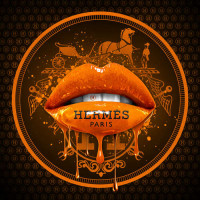 Оранжевые гламурные губы Hermes