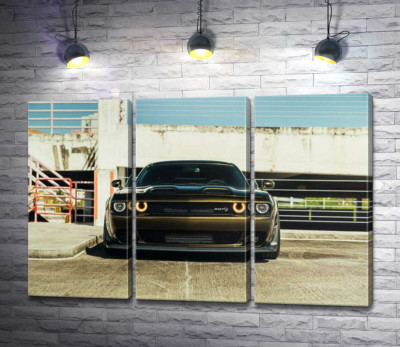 Модульна картина "Пильний погляд Dodge Challenger"