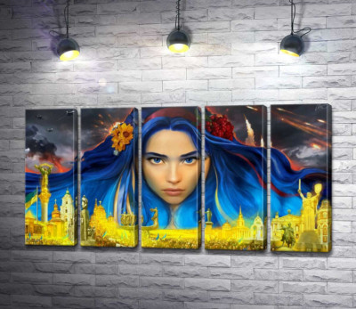 Модульная картина "Украина - берегиня"