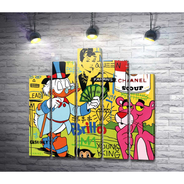 Скрудж та Рожева пантера у грошовому поп-арт міксі
