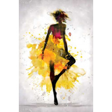 Образ девушки в акварельных красках желтых тонов