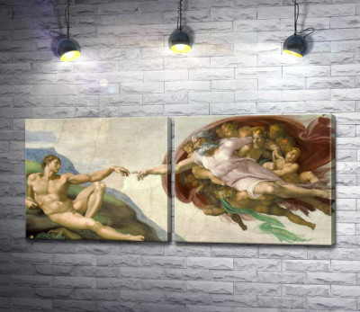 Модульная картина "Сотворение Адама (La creazione di Adamo)"