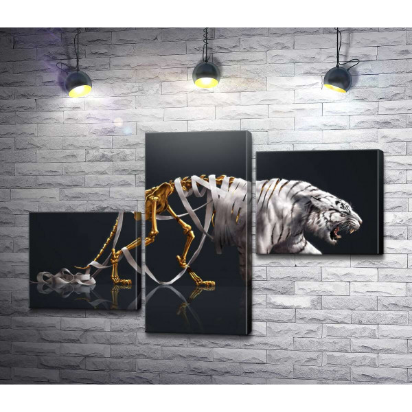Золотой скелет в шкуре белого тигра