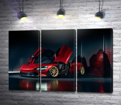 Футуристичний червоний автомобіль McLaren 720S