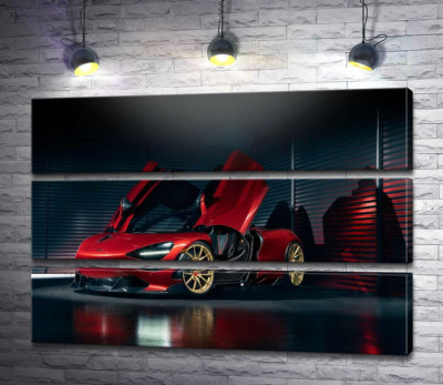 Футуристичний червоний автомобіль McLaren 720S