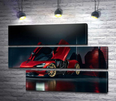Футуристичний червоний автомобіль McLaren 720S