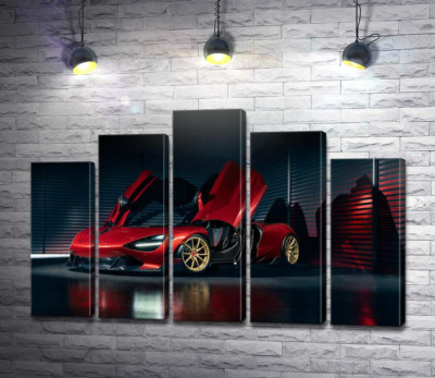 Футуристичний червоний автомобіль McLaren 720S