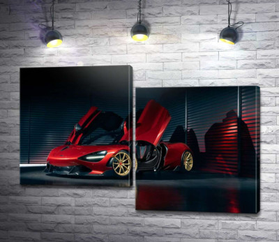 Футуристичний червоний автомобіль McLaren 720S