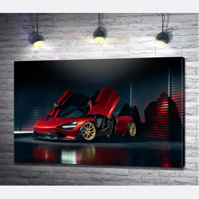 Футуристичний червоний автомобіль McLaren 720S