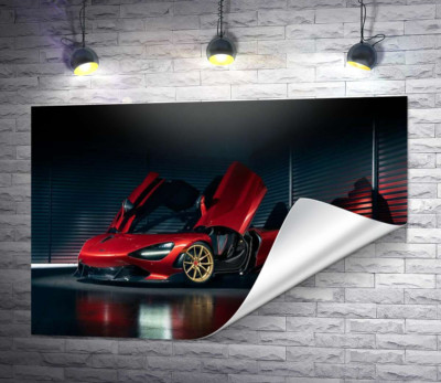 Футуристический красный автомобиль McLaren 720S