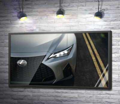 Постер "Изящная фара серебристого автомобиля Lexus IS 300"