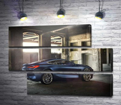Модульна картина "Стильний синій автомобіль BMW 8"