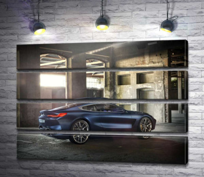 Стильний синій автомобіль BMW 8