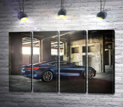 Модульна картина "Стильний синій автомобіль BMW 8"