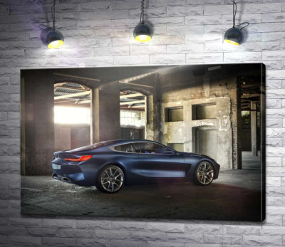 Стильний синій автомобіль BMW 8