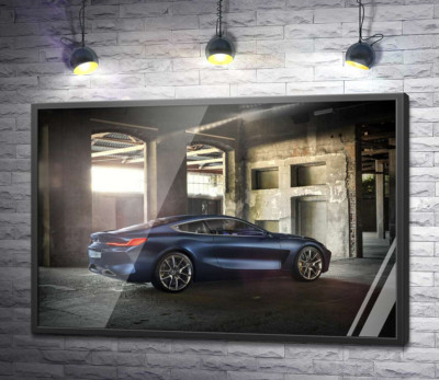 Постер "Стильний синій автомобіль BMW 8"