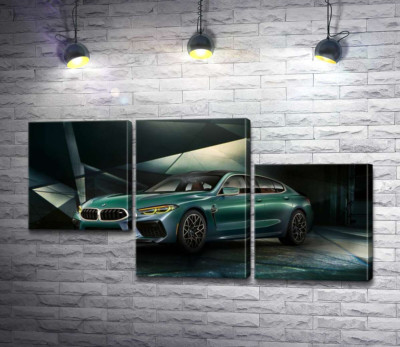 Зеленый автомобиль BMW Concept M8 Gran Coupe
