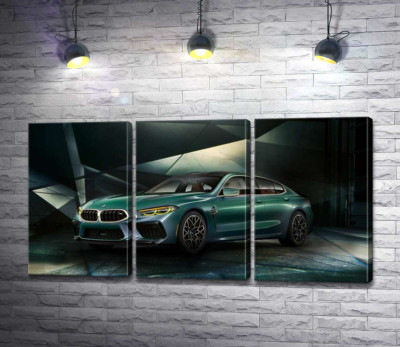 Зеленый автомобиль BMW Concept M8 Gran Coupe