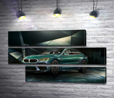 Модульна картина "Зелений автомобіль BMW Concept M8 Gran Coupe"
