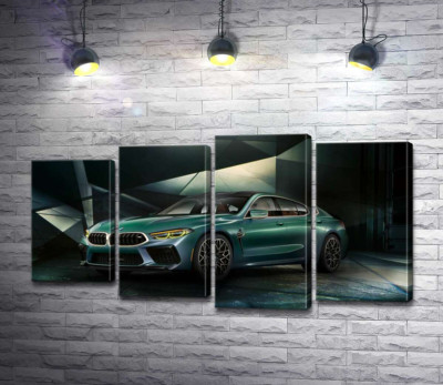 Зеленый автомобиль BMW Concept M8 Gran Coupe
