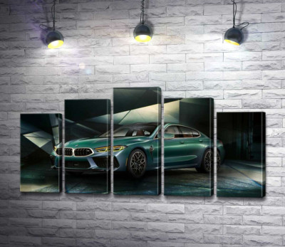 Модульная картина "Зеленый автомобиль BMW Concept M8 Gran Coupe"
