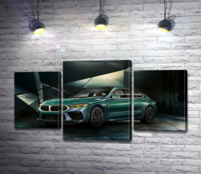 Модульная картина "Зеленый автомобиль BMW Concept M8 Gran Coupe"