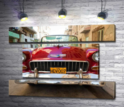 Червоний ретро автомобіль Chevrolet Nomad 1955 V8