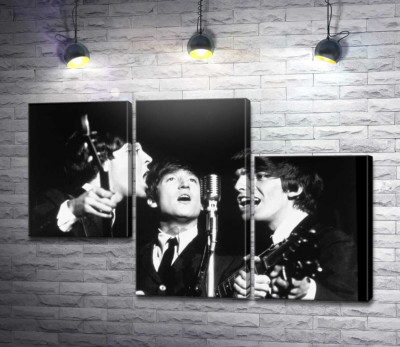 Модульна картина "Архівна фотографія виступу групи Beatles"