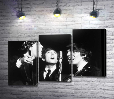 Модульная картина "Архивная фотография выступления группы Beatles"