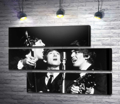 Модульна картина "Архівна фотографія виступу групи Beatles"