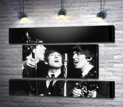 Модульна картина "Архівна фотографія виступу групи Beatles"