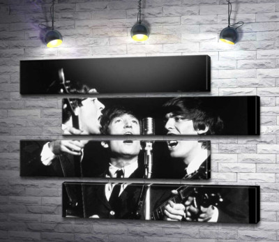 Модульна картина "Архівна фотографія виступу групи Beatles"