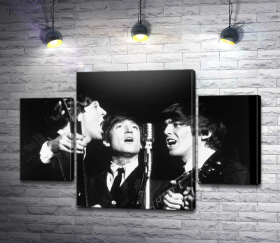 Модульная картина "Архивная фотография выступления группы Beatles"