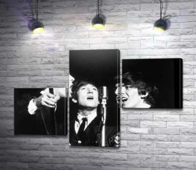 Модульна картина "Архівна фотографія виступу групи Beatles"