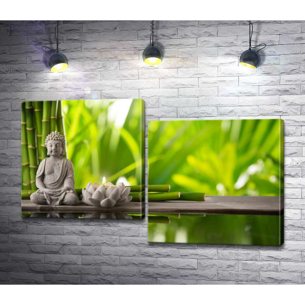 Медитація Будди в бамбуковому саду