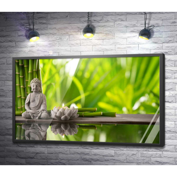 Медитація Будди в бамбуковому саду