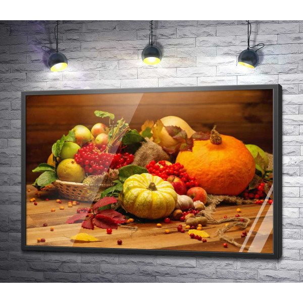 Натюрморт с осенними овощами и фруктами