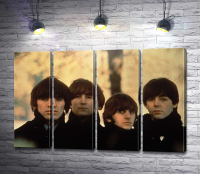 Модульна картина "Архівна фотографія групи Beatles на вулиці"