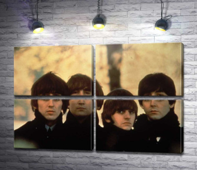 Модульна картина "Архівна фотографія групи Beatles на вулиці"