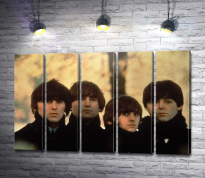Модульна картина "Архівна фотографія групи Beatles на вулиці"