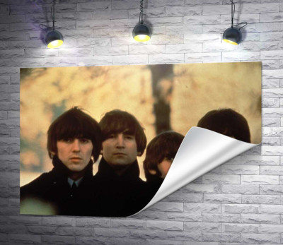 Архивная фотография группы Beatles на улице