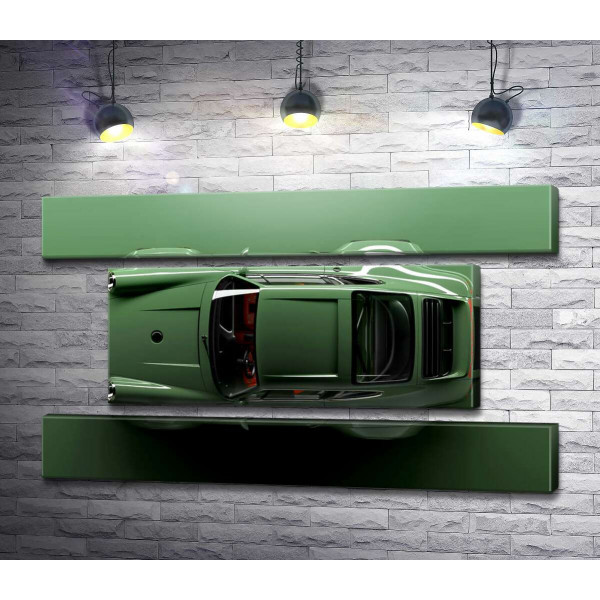  Зелений Porsche 911, вид зверху