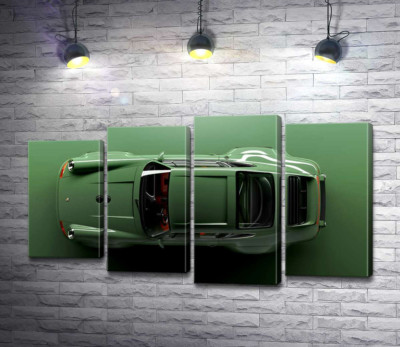  Зелений Porsche 911, вид зверху