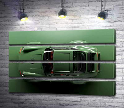  Зелений Porsche 911, вид зверху