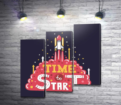 Модульна картина "Надихаючий напис: "Time to Start""