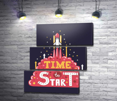 Модульна картина "Надихаючий напис: "Time to Start""