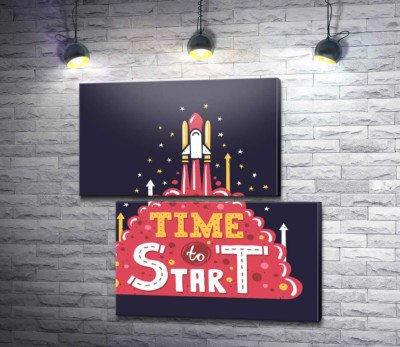 Модульна картина "Надихаючий напис: "Time to Start""