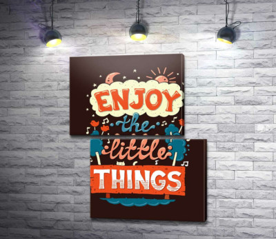 Модульная картина "Позитивная надпись: "Enjoy the Little Things""