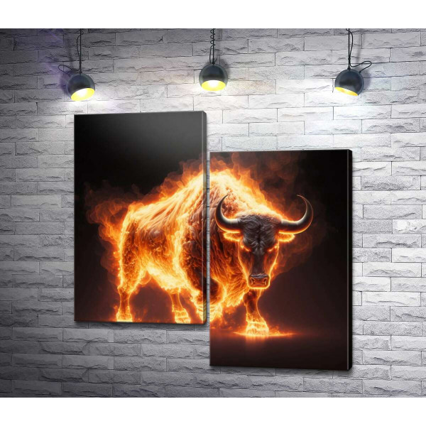 Розлючений вогняний бик