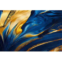 Абстрактные сине-золотые волны